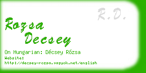 rozsa decsey business card